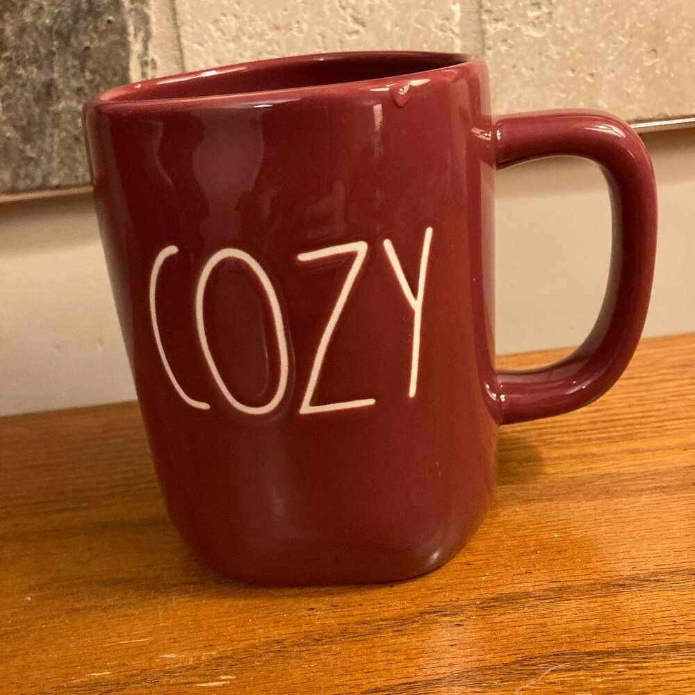 Rae Dunn Burgundy 'Cozy' Mug